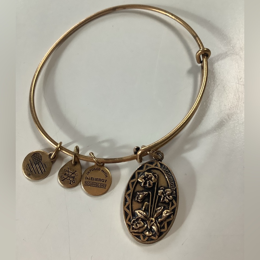 Alex and Ani Godmother adjustable brass bangle